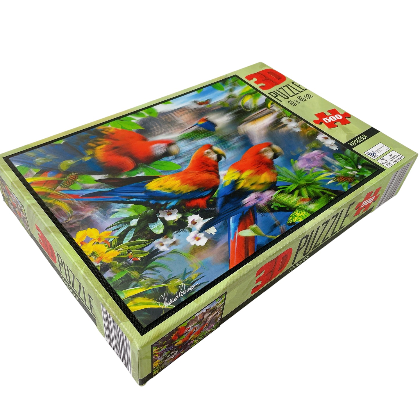 3D Puzzle Papageien, 500 Teile