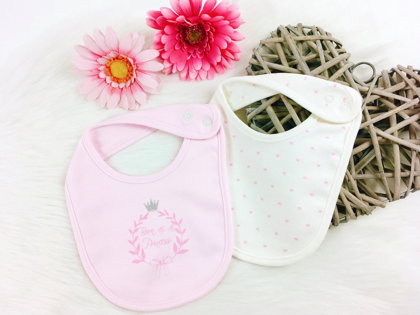 2er-Set Babylätzchen "Princess“, Baby Corner, Baumwolle