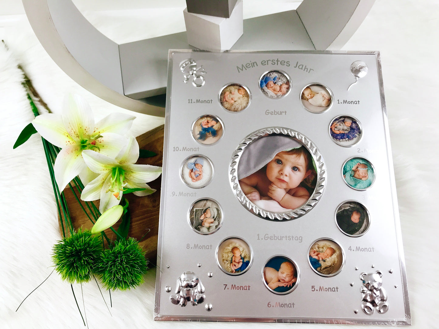 Bilderrahmen "Mein erstes Jahr", Silber, Geschenkidee