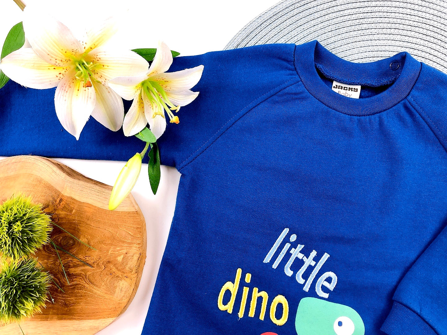 Jacky Baby Langarm-Shirt Dinos, Gr. 80, blau