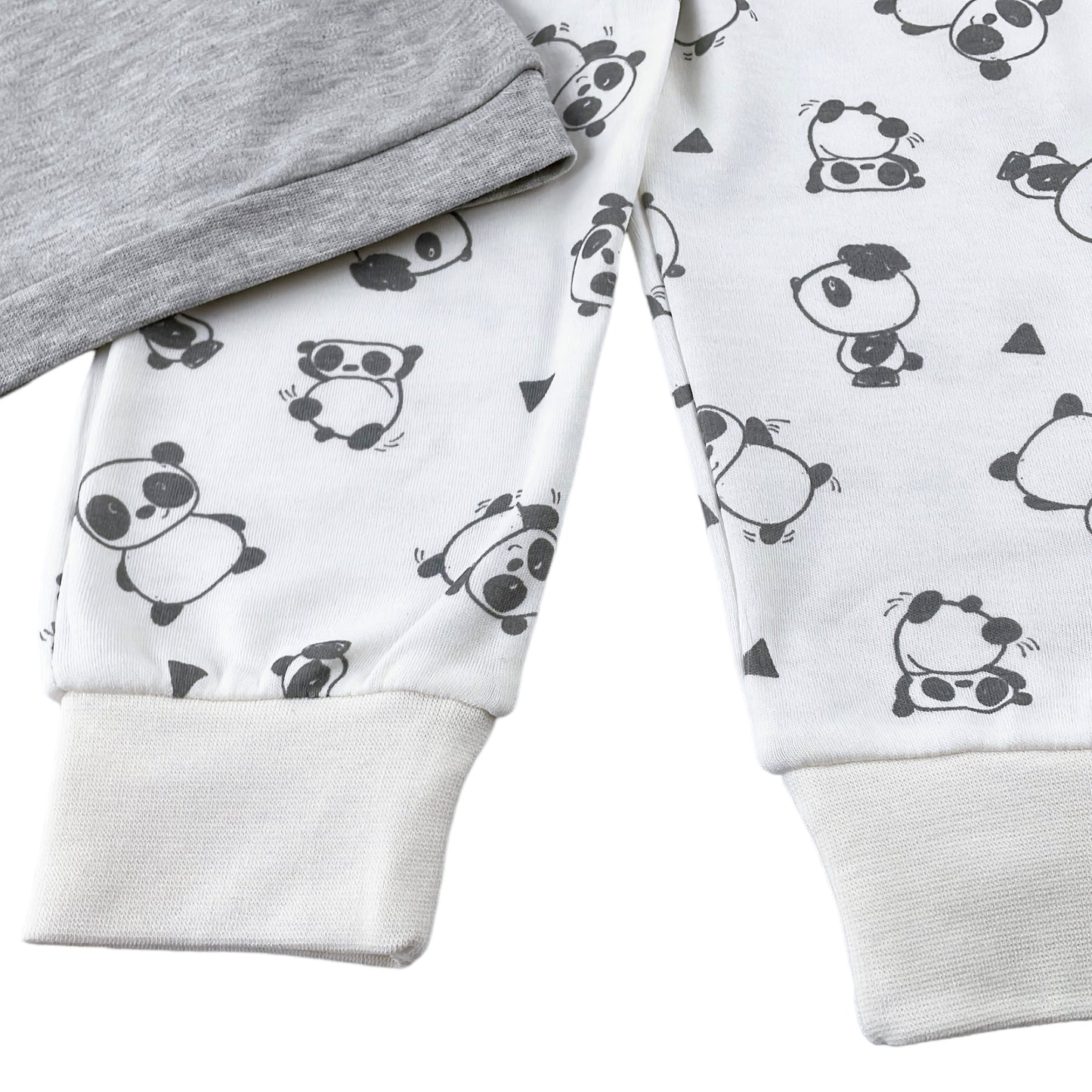 2-tlg. Set Panda, Langarmshirt+Hose, Grau
