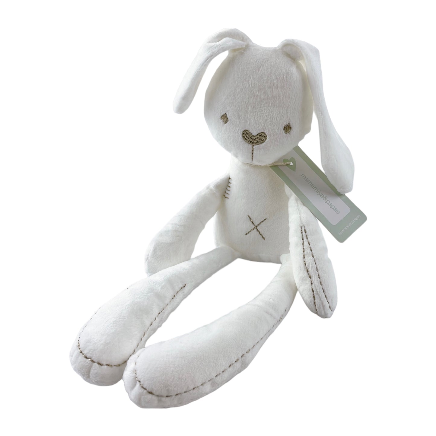 Mamamiya & Papas Kuscheltier Hase, Stofftier, Weiß
