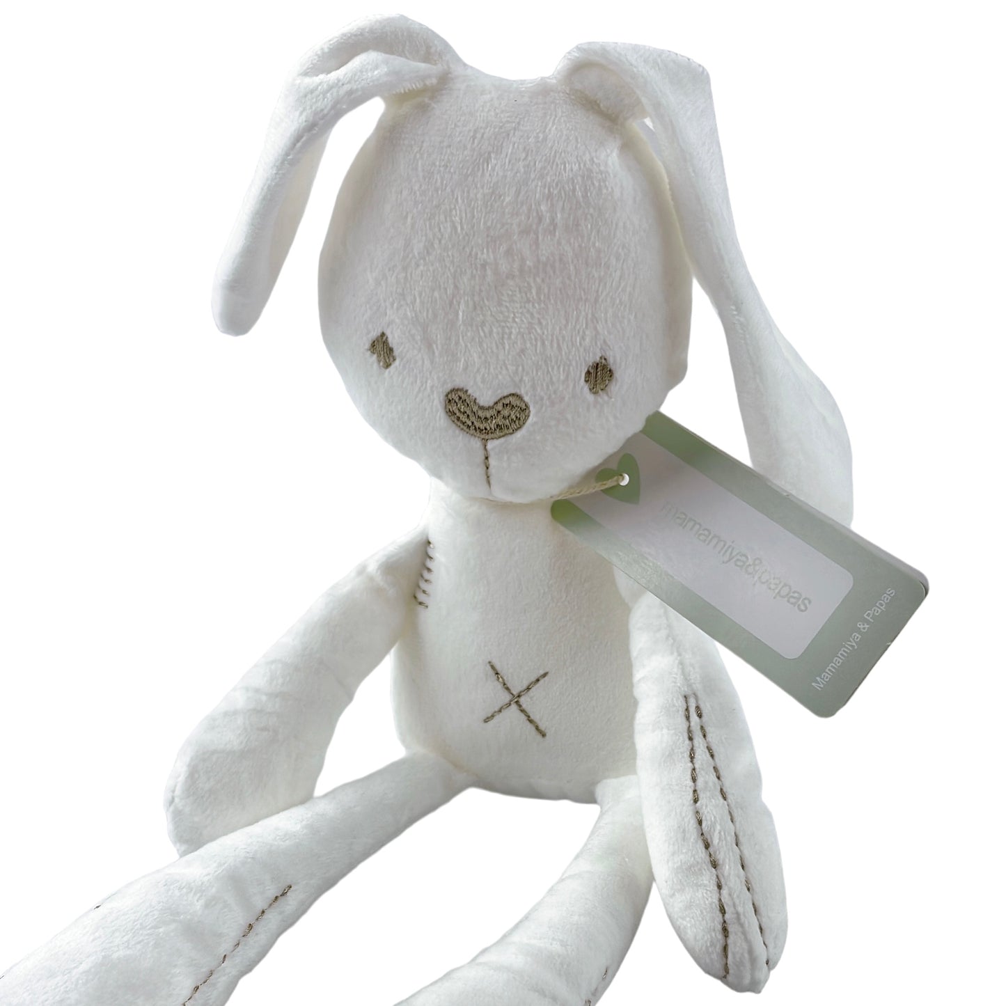 Mamamiya & Papas Kuscheltier Hase, Stofftier, Weiß