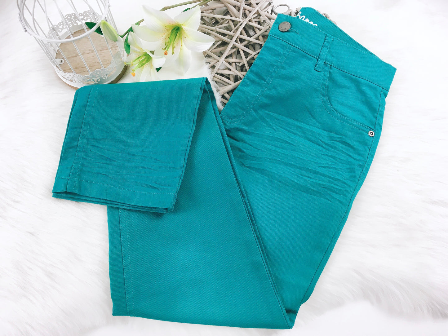 Jeans Hose, Mädchen, Türkis, Gr. 170