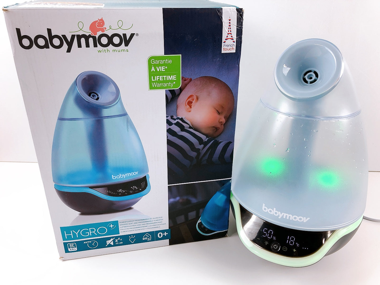 Babymoov Luftbefeuchter Hygro+, Babyluftbefeuchter, Nachtlicht