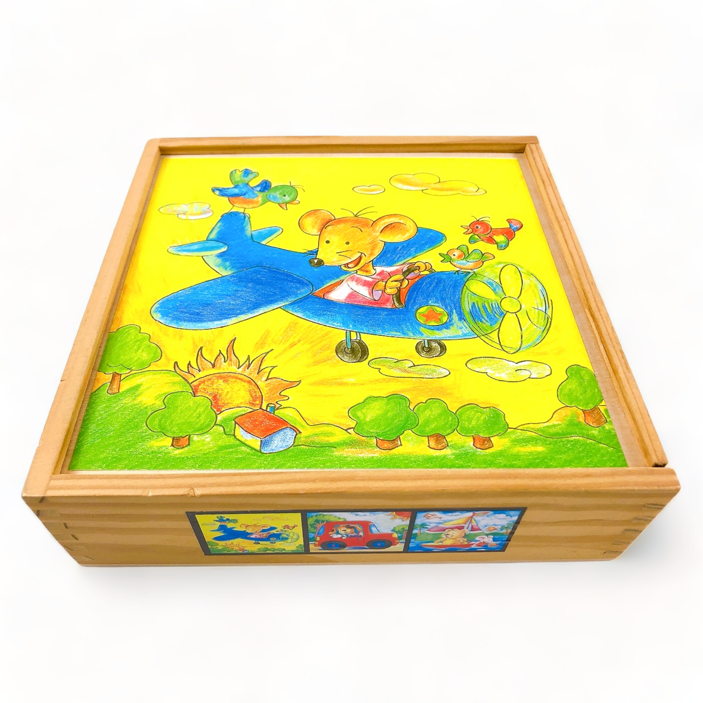 Würfelpuzzle, Holz, 6 Motive