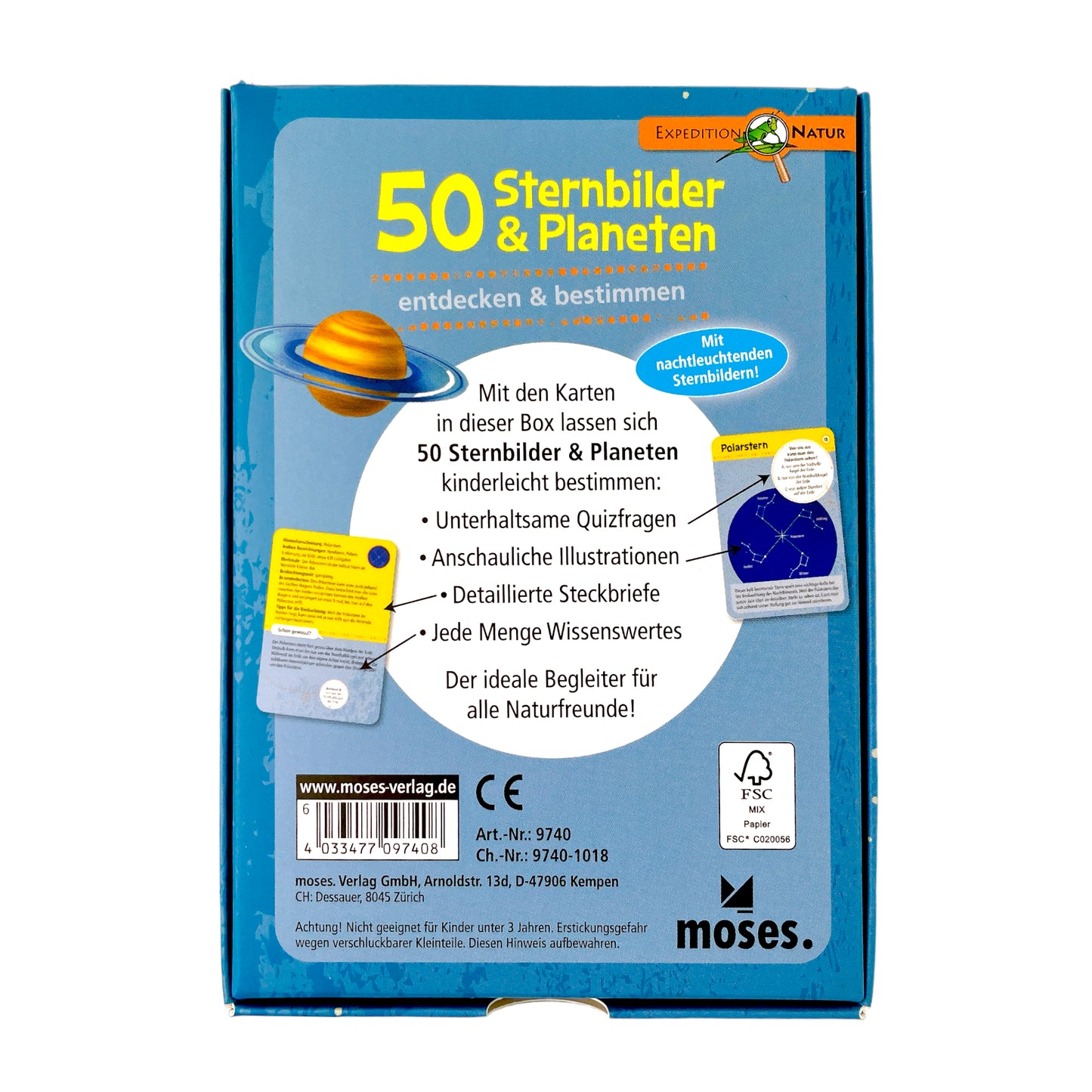 50 Sternbilder & Planeten, Moses Verlag