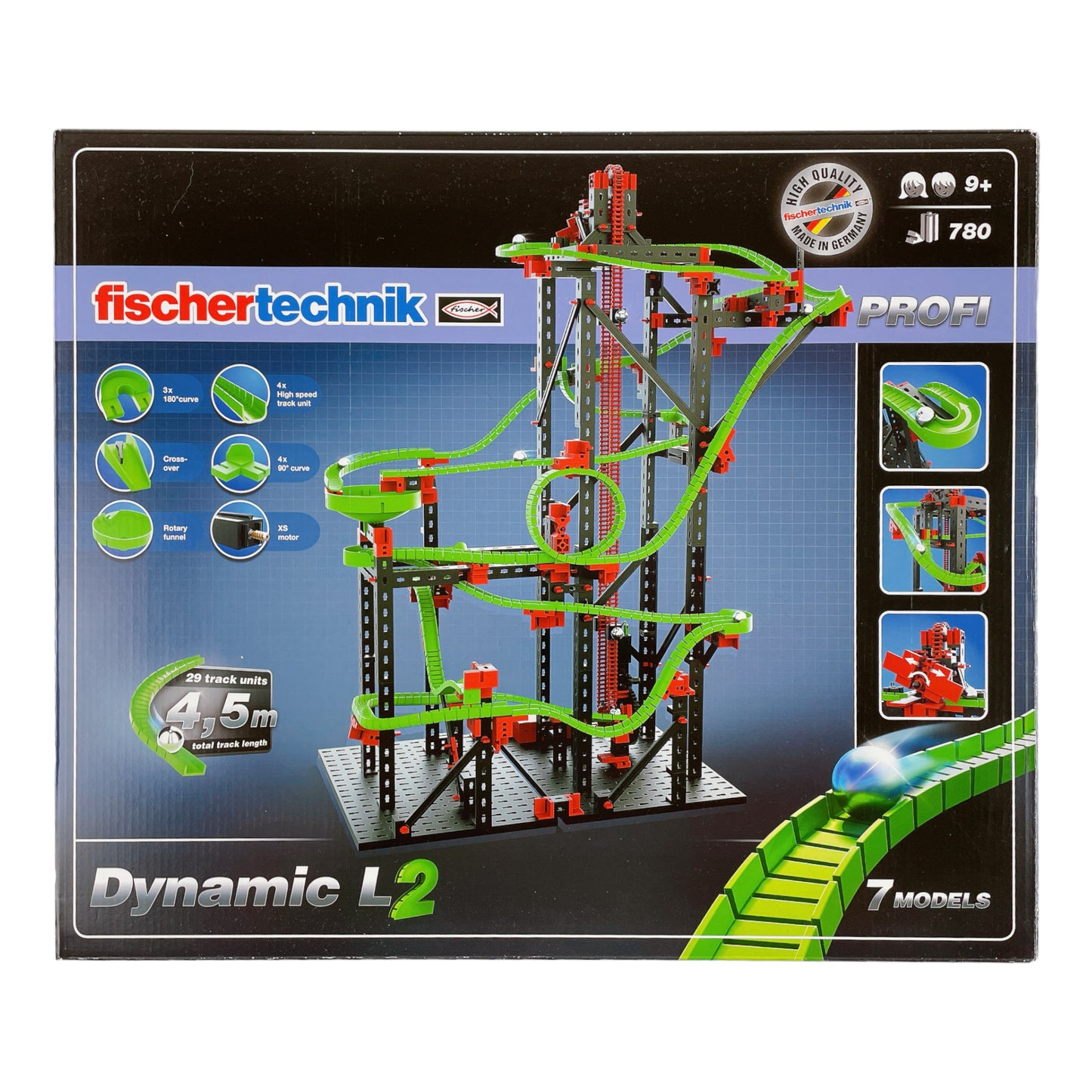 fischertechnik Kugelbahn Dynamik L2, Profi, 780 Teile, 7 Modelle