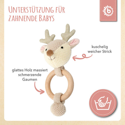 Greifling Reh Lia mit Rassel