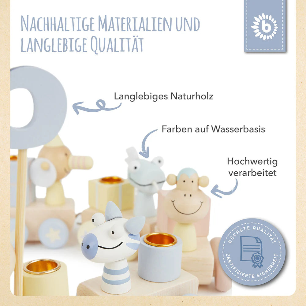 Geburtstagszug Holz CANDY 0-99 Jahre