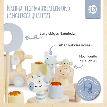 Geburtstagszug Holz CANDY 0-99 Jahre