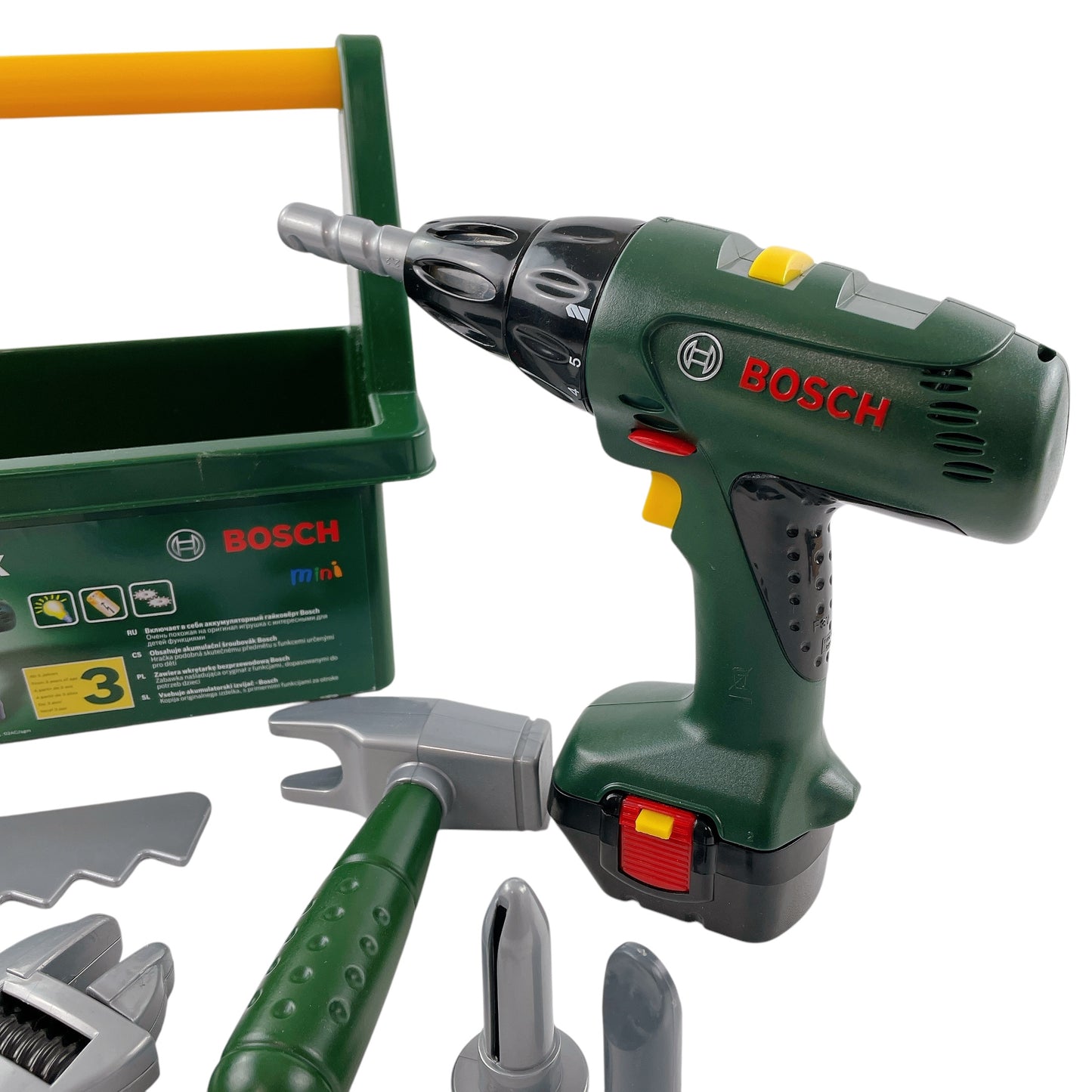 Theo Klein Bosch Werkzeug-Box mit Akkuschrauber, Säge, Hammer