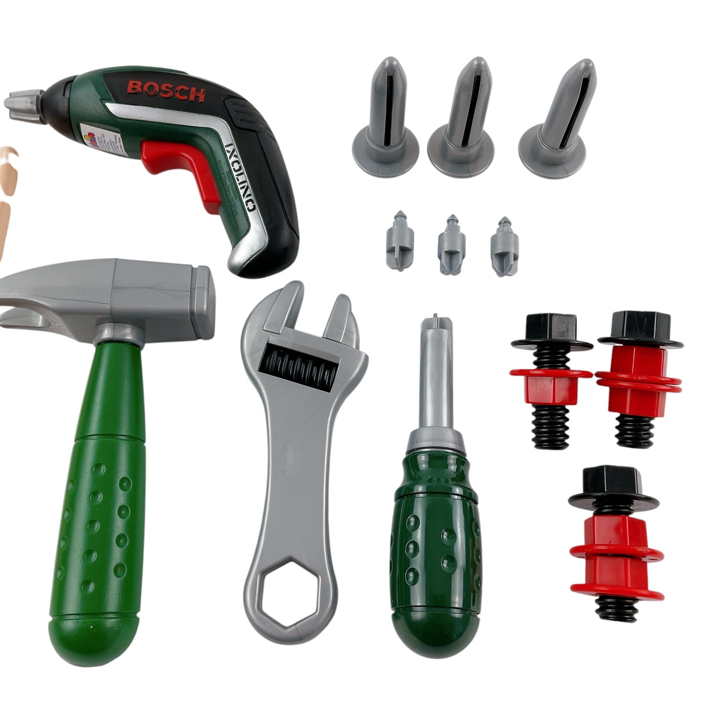 Theo Klein Bosch Werkzeug-Set mit Akkuschrauber Ixolino, Hammer usw.