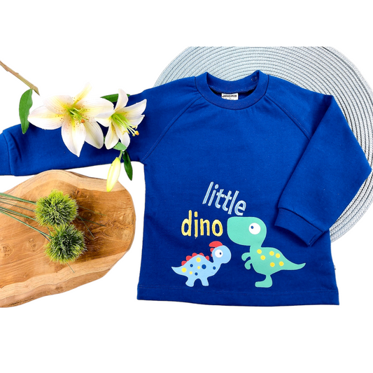 Jacky Baby Langarm-Shirt Dinos, Gr. 80, blau