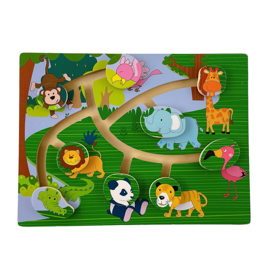 Playtive Schiebepuzzle Zootiere, Holz