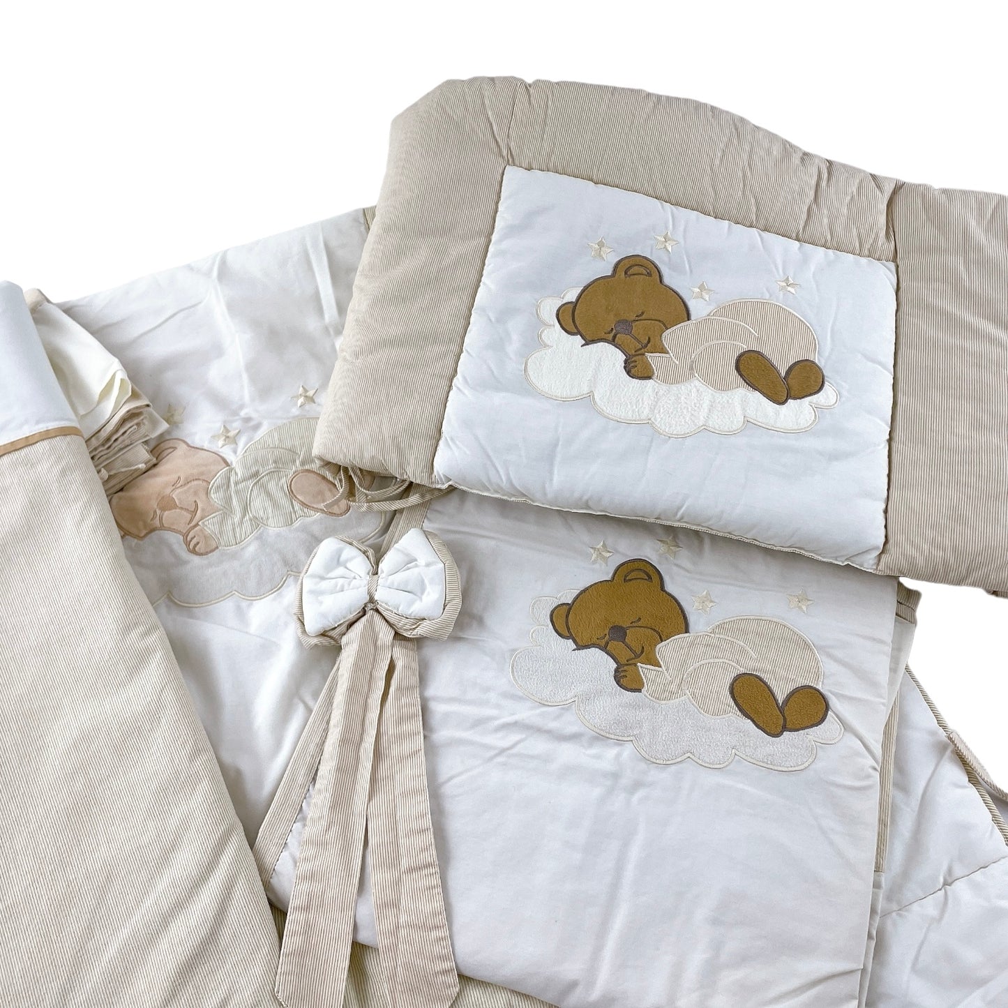 Babyset mit Betthimmel, Nestchen, Bettbezug, Krabbeldecke & Wickelauflage