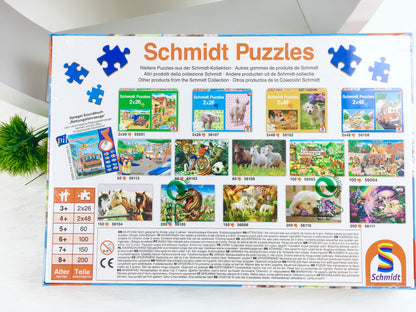 Schmidt Puzzle Zookinder, 2 x 26 Teile, Elefant und Nashorn