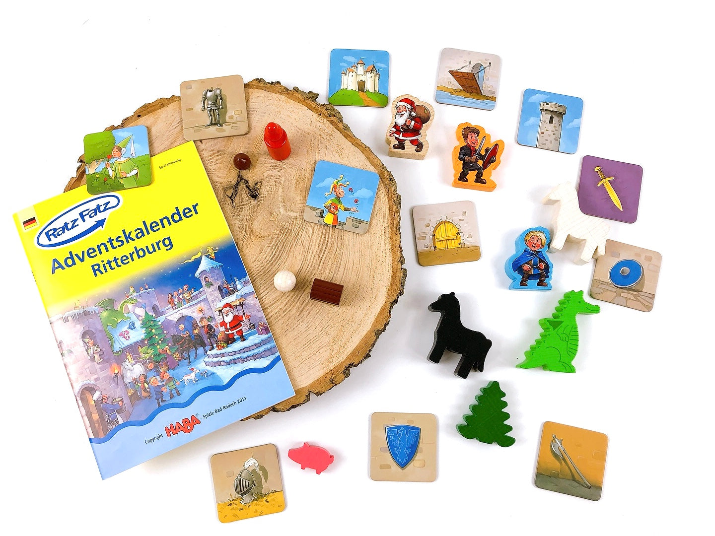 HABA 4780 - Ratz Fatz Inhalt Adventskalender Ritterburg, Lernspiel