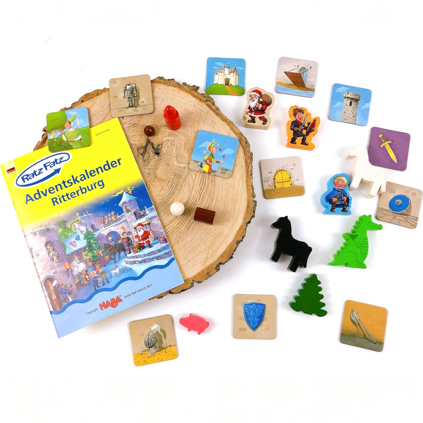 HABA 4780 - Ratz Fatz Inhalt Adventskalender Ritterburg, Lernspiel