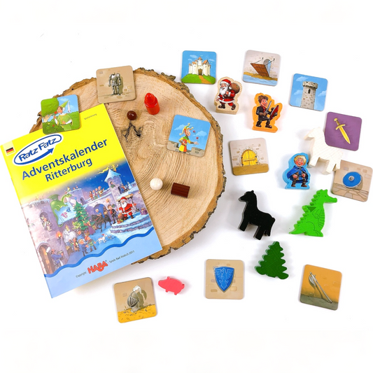 HABA 4780 - Ratz Fatz Inhalt Adventskalender Ritterburg, Lernspiel