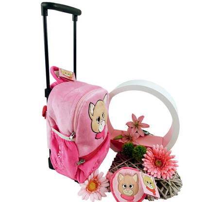 Heunec Set Kuschelkatzen Trolley/Rucksack + Geldbörse, Mademoiselle Minou