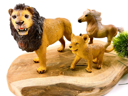 Tier-Set Löwe, Löwenjunges, Wildpferd, Kindertoyz