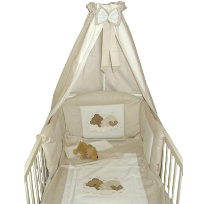 Babyset mit Betthimmel, Nestchen, Bettbezug, Krabbeldecke & Wickelauflage